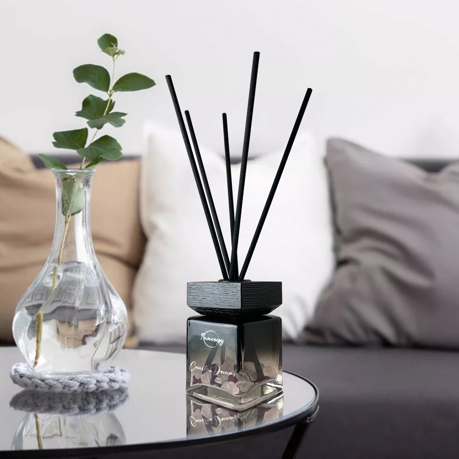 Serenity Shores Crystal-Infused Reed Oil Diffuser, 100ml - Korvel