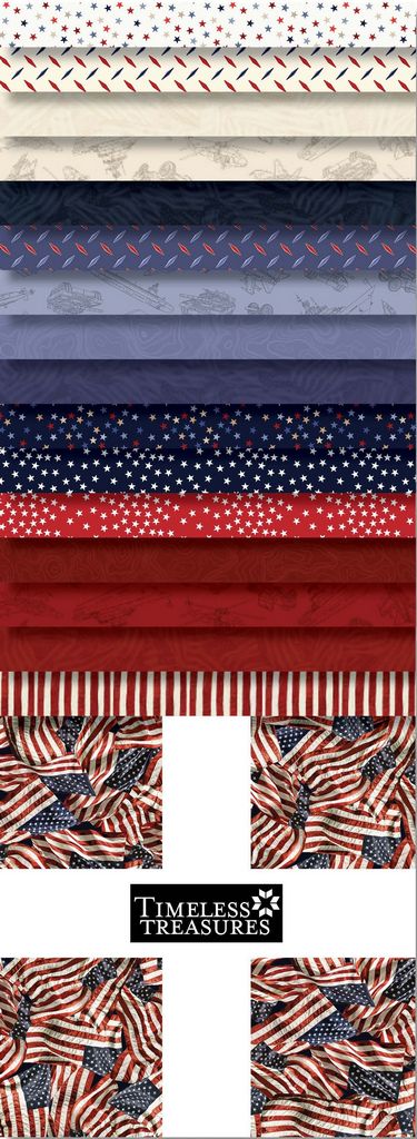 Path to Freedom Cotton Fabric Squares - 10" x 10"