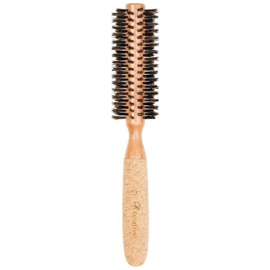 Brosse ronde en poils de sanglier et en liège en bouleau écologique