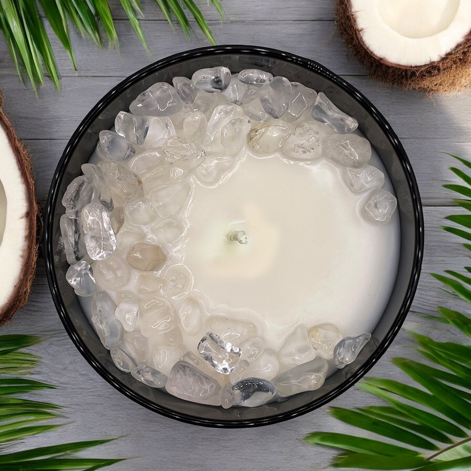 Crown Chakra Crystal Candle - Serenity & Enlightenment | 9oz Coconut-Soy Wax - Korvel