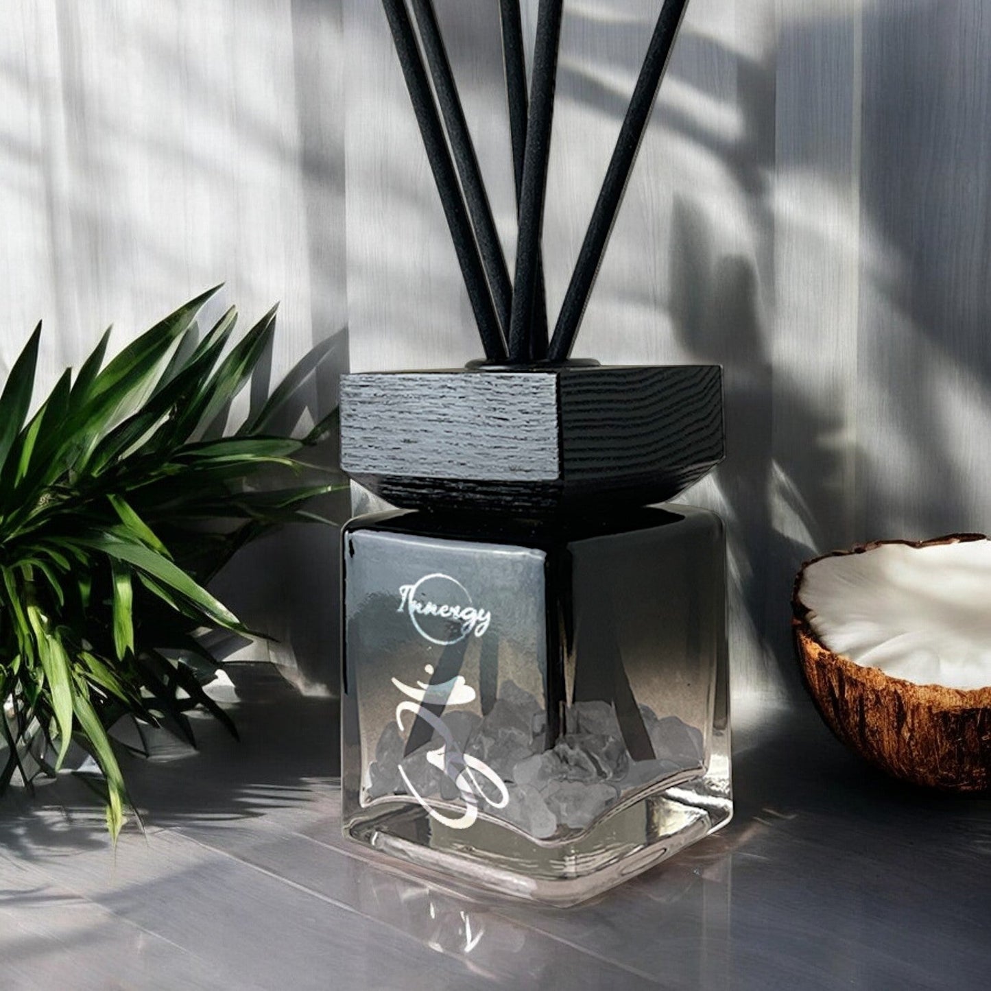 Crown Chakra Crystal-Infused Reed Diffuser with Island Zen Aroma, 100ml - Korvel