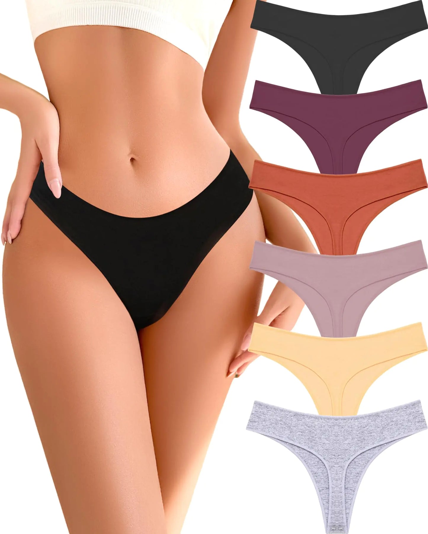 Tanga de Algodón Premium para Mujeres - Paquete de 6
