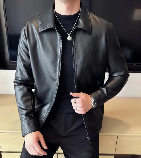Veste en cuir premium pour hommes pour les aventures en plein air