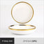 Ensemble de Plateaux à Dîner en Porcelaine Blanche à Bord Doré Mat