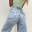 Women's High-Waisted Jeans with Butterfly Print