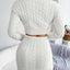 Slim Two-Piece Twist Sweater Knit Skirt Set