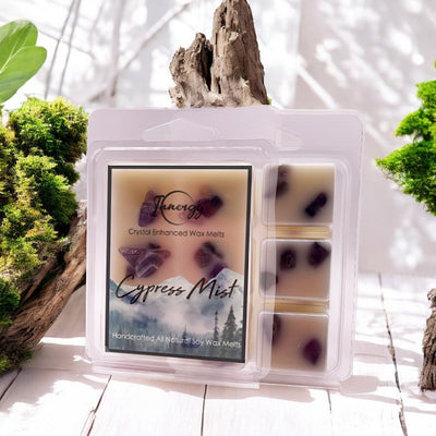 Cypress Mist Crystal-Infused Coconut-Soy Wax Melts - Korvel
