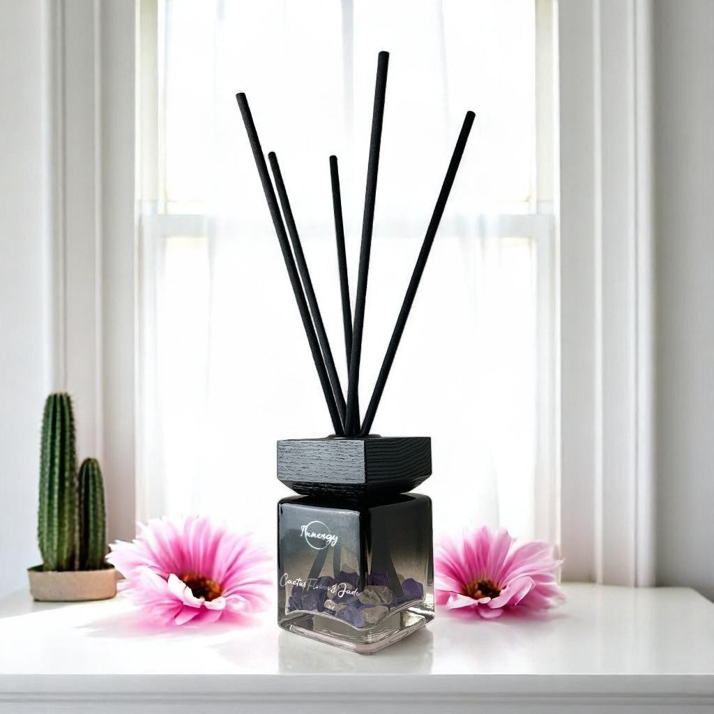 Jade-Infused Cactus Blossom Reed Oil Diffuser, 100ml - Korvel