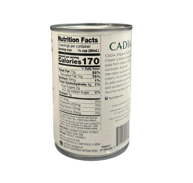 Organic Coconut Cream – Unsweetened & Dairy-Free | CADIA®