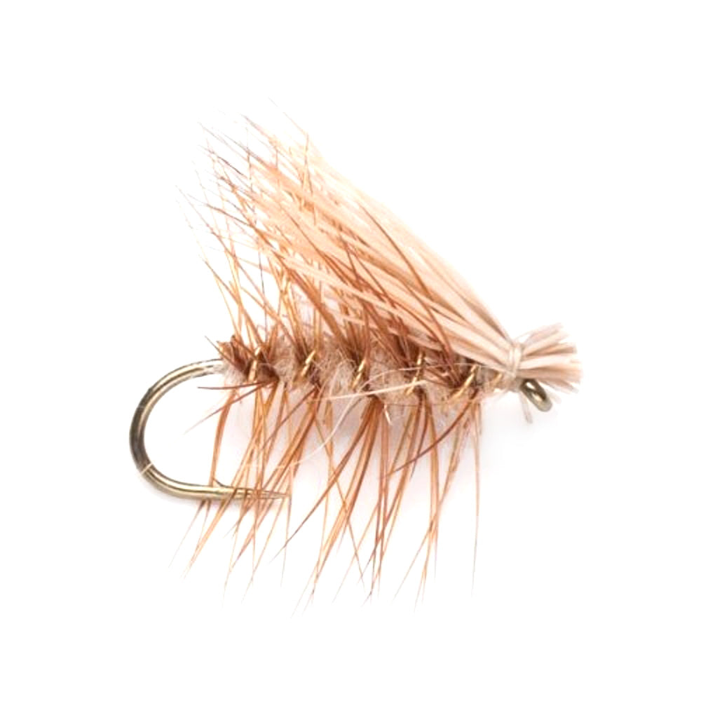Premium Barbless Tan Elk Hair Caddis Dry Flies - 1 Dozen Size 18 - Korvel
