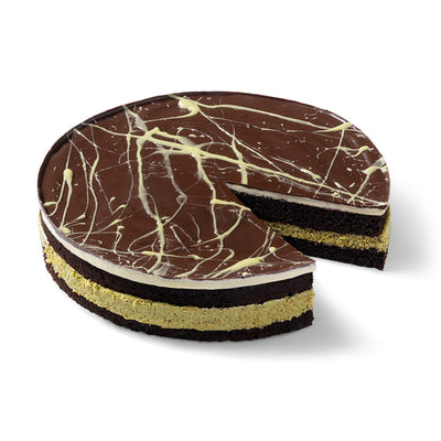 Moda Dubai Chocolate Cake – 9" Pre-Sliced, 12 pcs x 110 g (2.9 lbs / 1,320 g) - Korvel