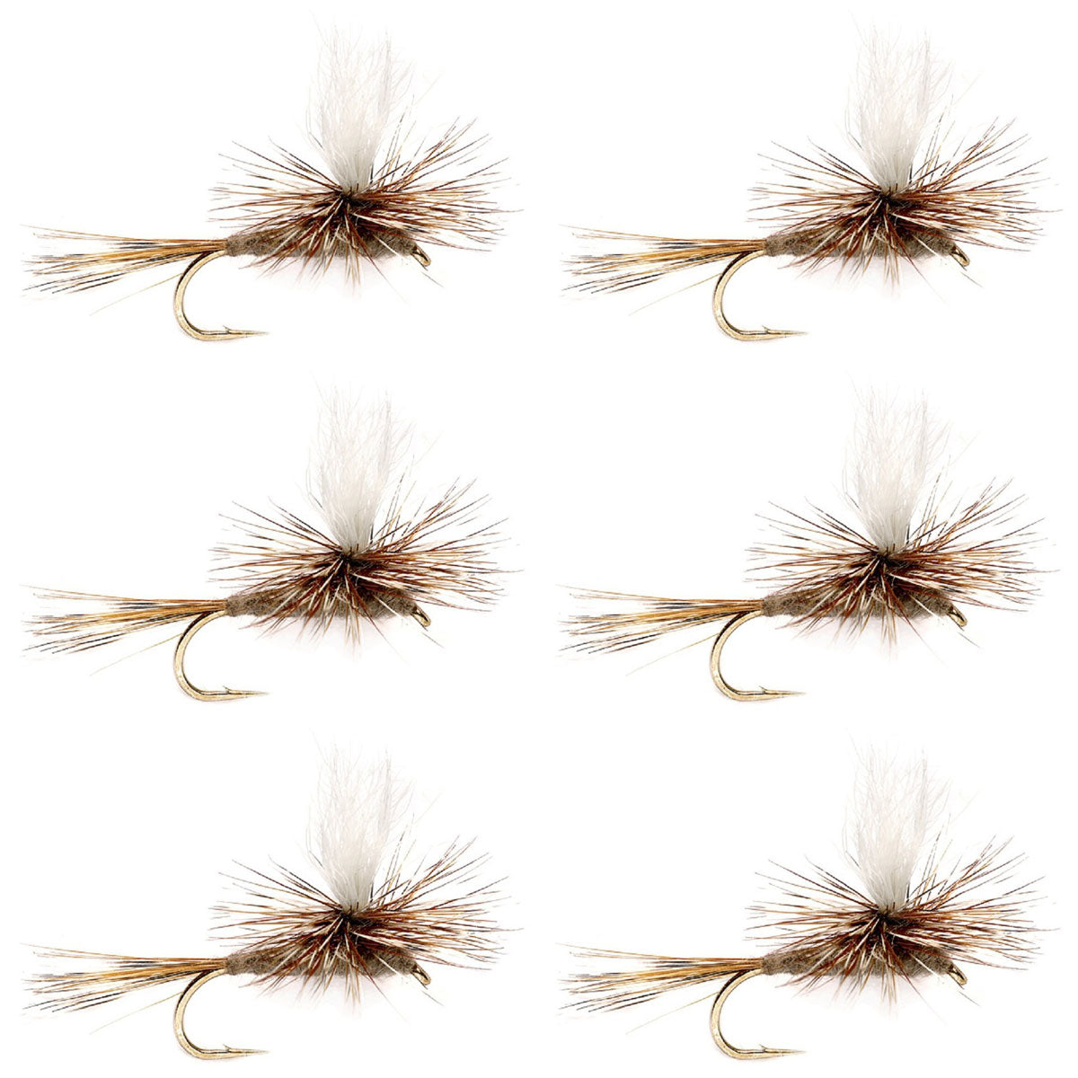 Adams Parachute Classic Dry Fly - 6 Flies Hook Size 10 - Korvel