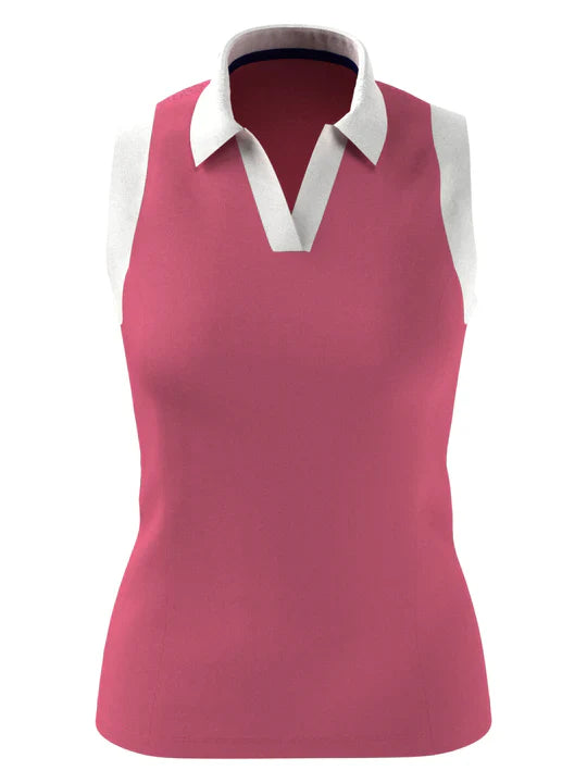 Women's Color Block Golf Polo with V-Placket