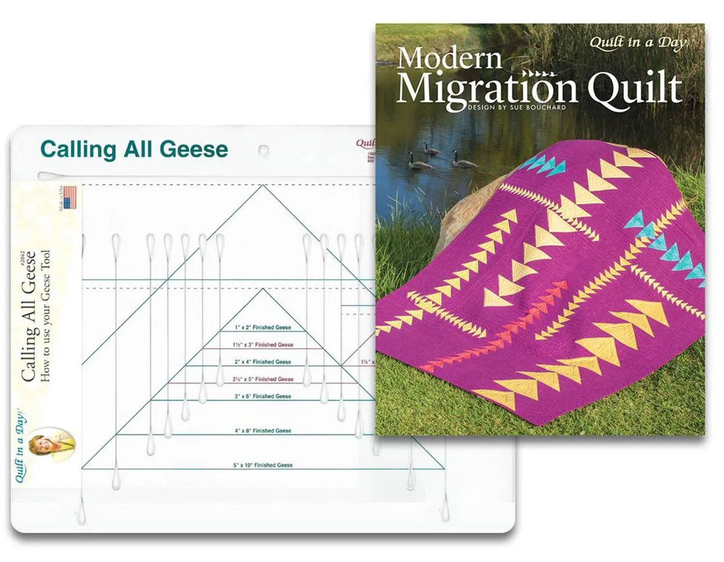 Calling All Geese Ruler with Modern Migration Quilt Book