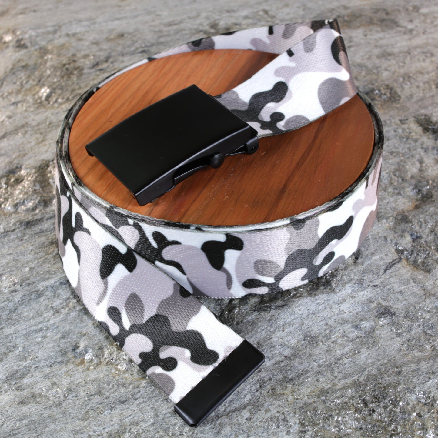 Classic Winter Camo Belt - Versatile Sizes & Buckle Options