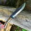 Ultimate Frontier Survival Knife – 12" Custom Forged High Carbon Steel Blade with Antler Handle - Korvel
