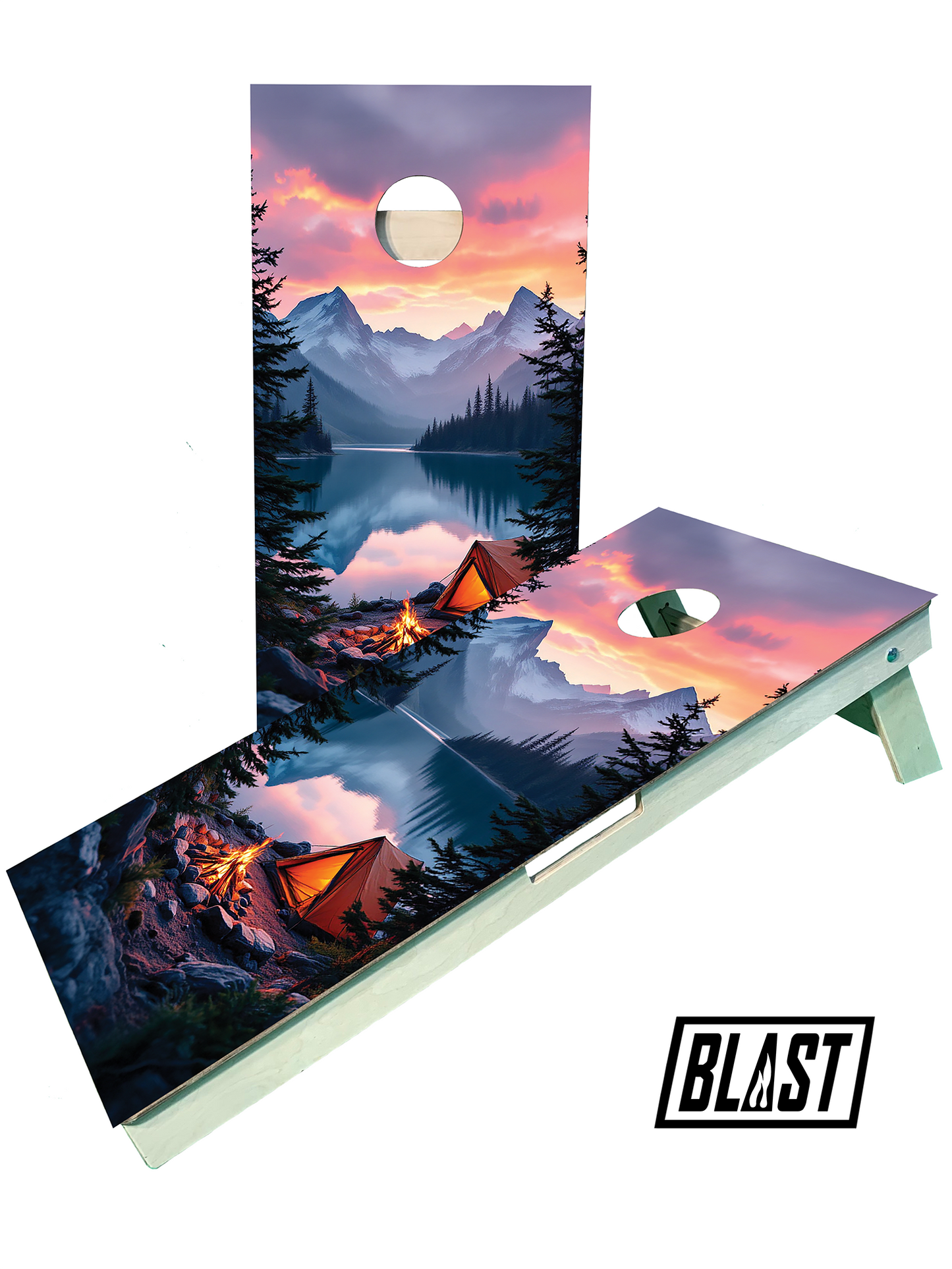 Premium Camp with a View Cornhole Boards - Ultimate Outdoor Fun - Korvel