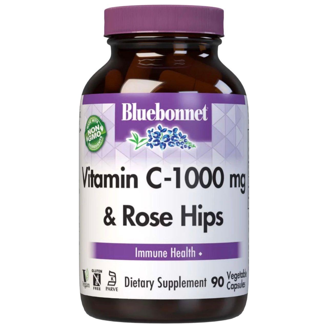 BlueBonnet Vitamina Plus Rosa Mosqueta C 1000 mg - 90 Cápsulas Vegetales