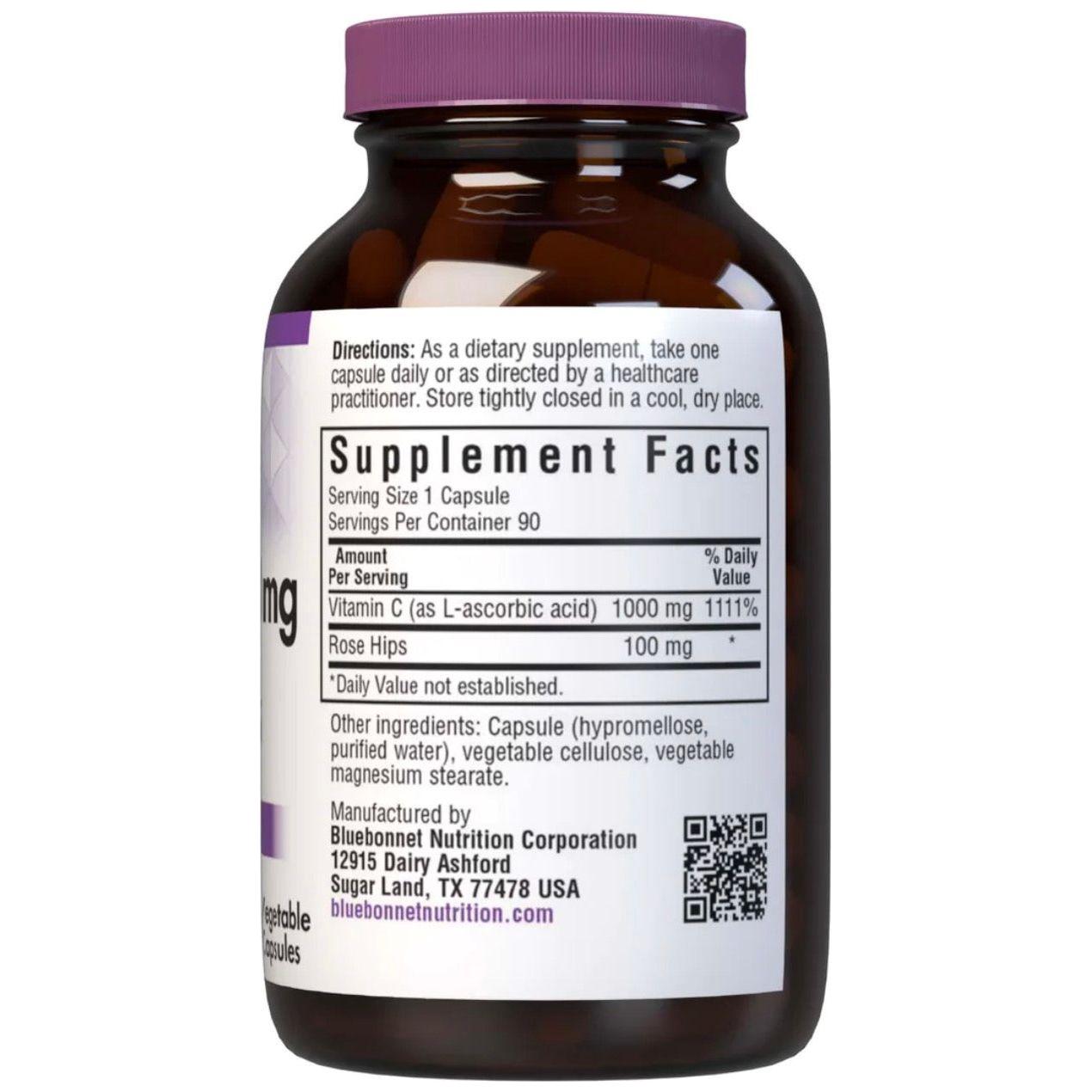 BlueBonnet Vitamina Plus Rosa Mosqueta C 1000 mg - 90 Cápsulas Vegetales