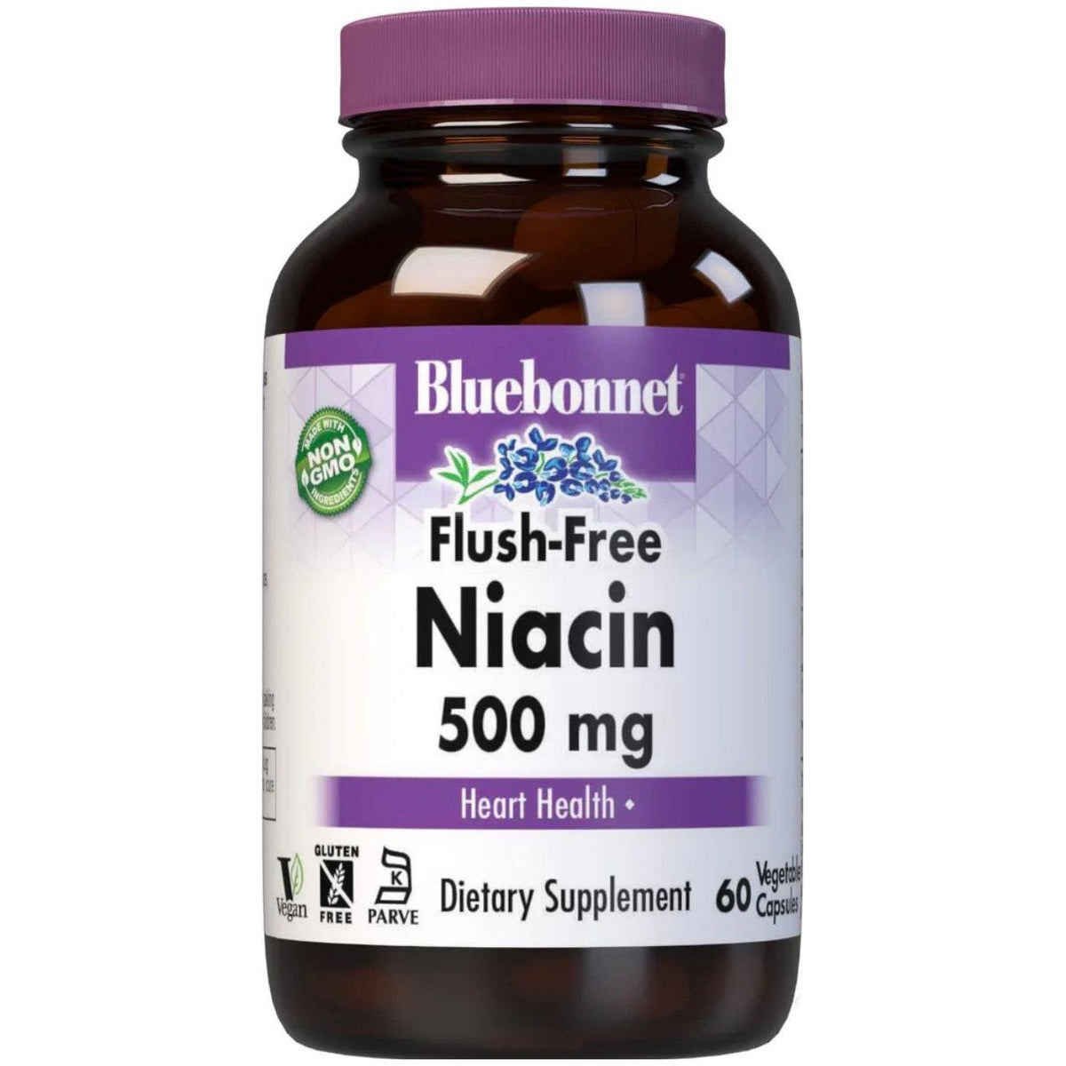 Niacine sans flush Bluebonnet 500 mg - 60 capsules végétales
