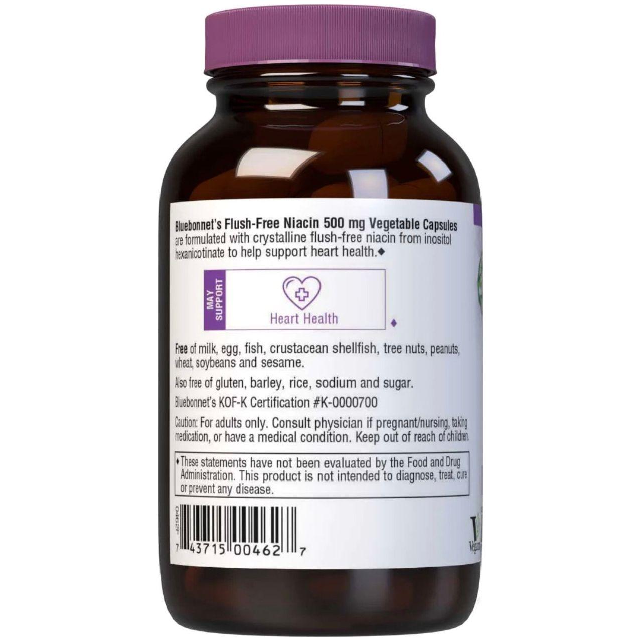 Bluebonnet Flush Free Niacin 500 mg - 60 Vegetable Capsules
