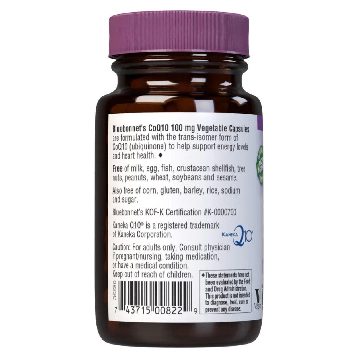 Bluebonnet CoQ10 100 mg Cápsulas Vegetarianas - 30 Contenido