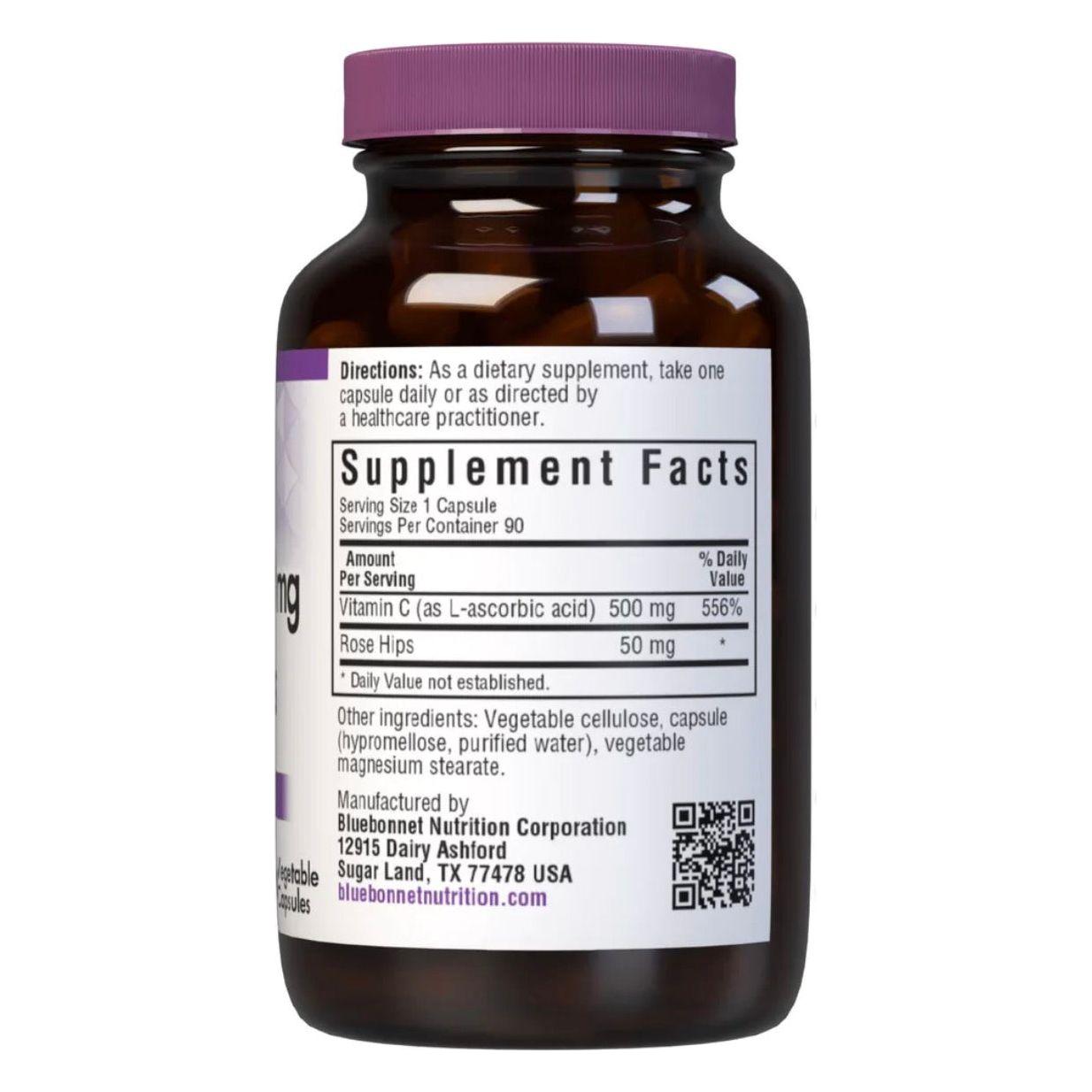 Bluebonnet Vitamine C Kasher 500 mg Plus Églantier - 90 Capsules