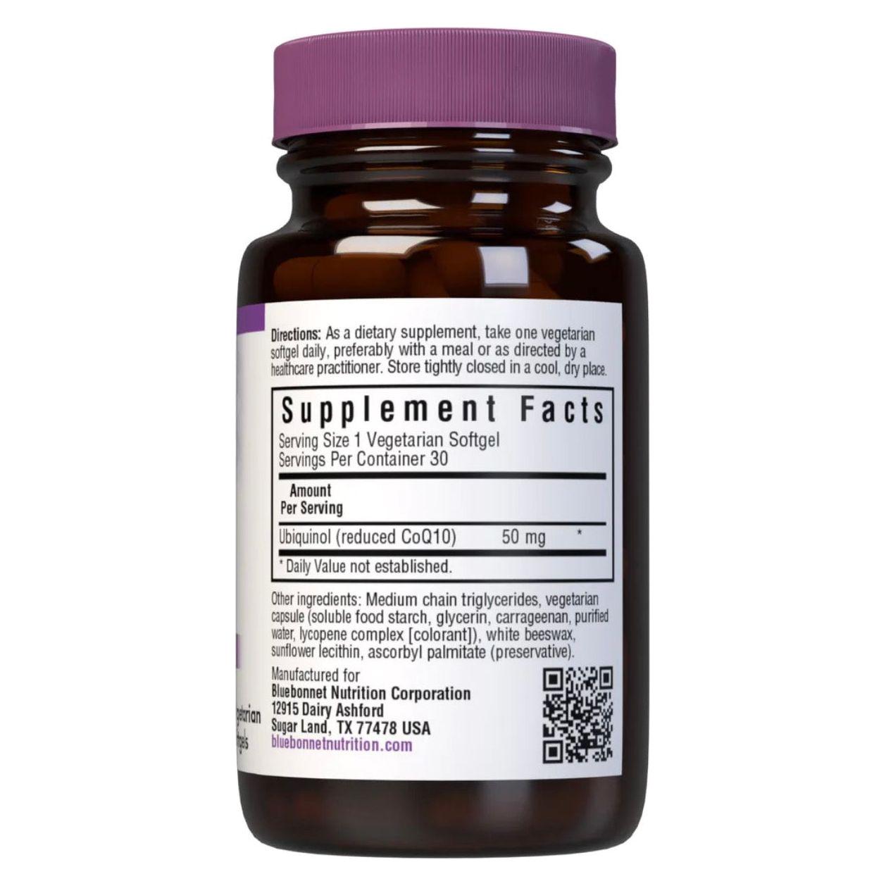 Bluebonnet CellularActive CoQ10 Ubiquinol 50 mg - 30 Cápsulas Vegetarianas