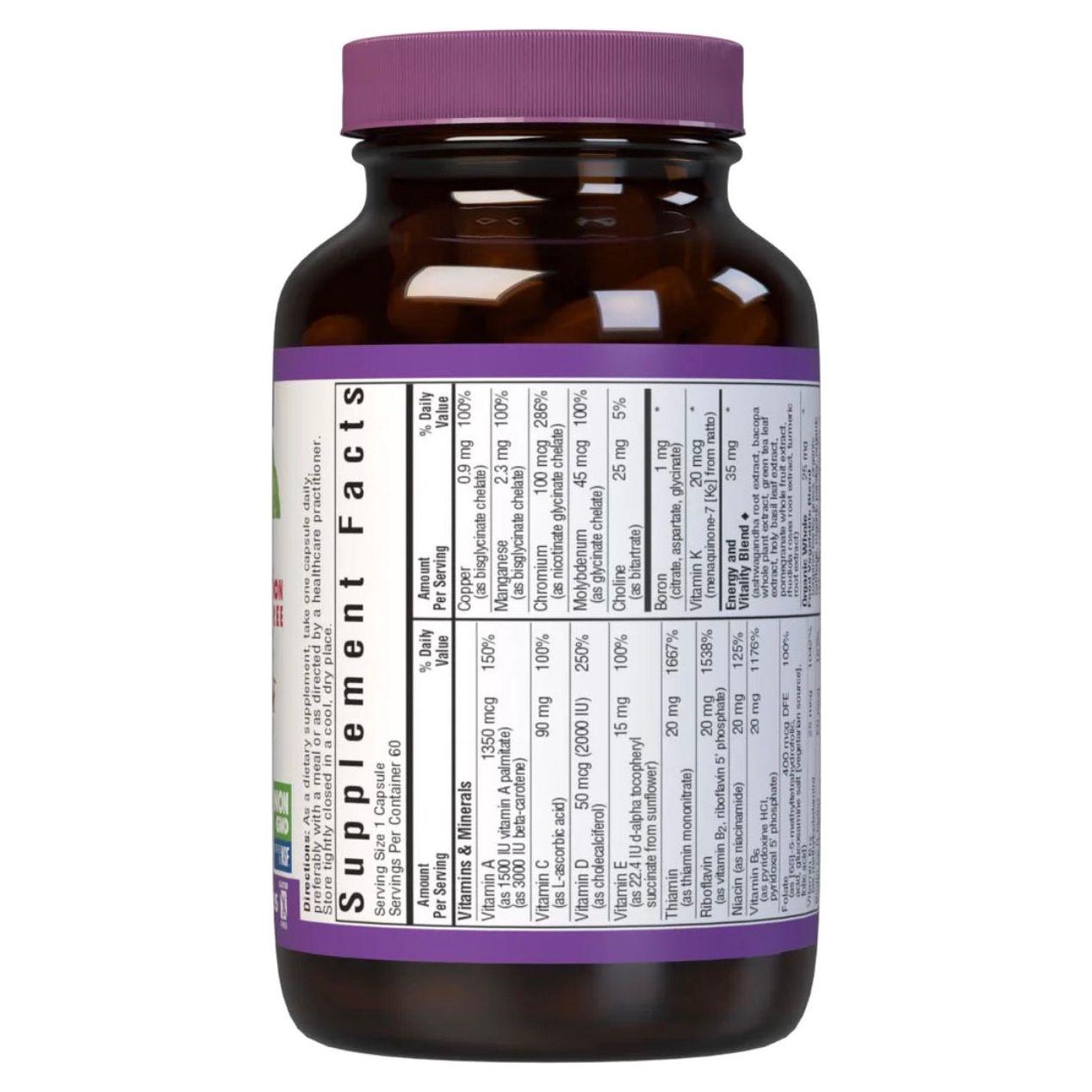 Fórmula Maxi One Sin Hierro de Bluebonnet Nutrition - 60 Tabletas