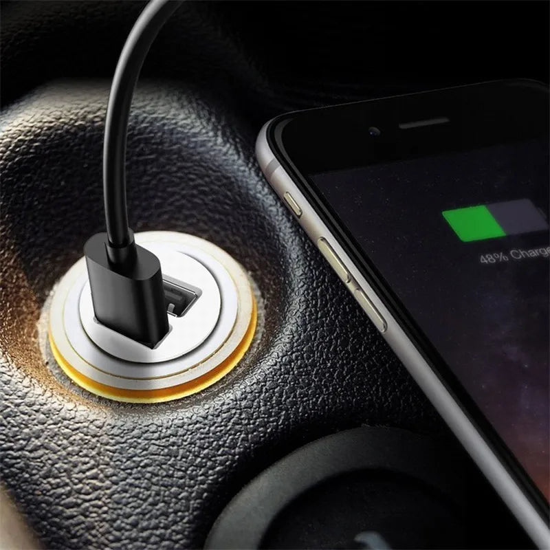 Compact Dual USB Car Charger Adapter for Vehicles