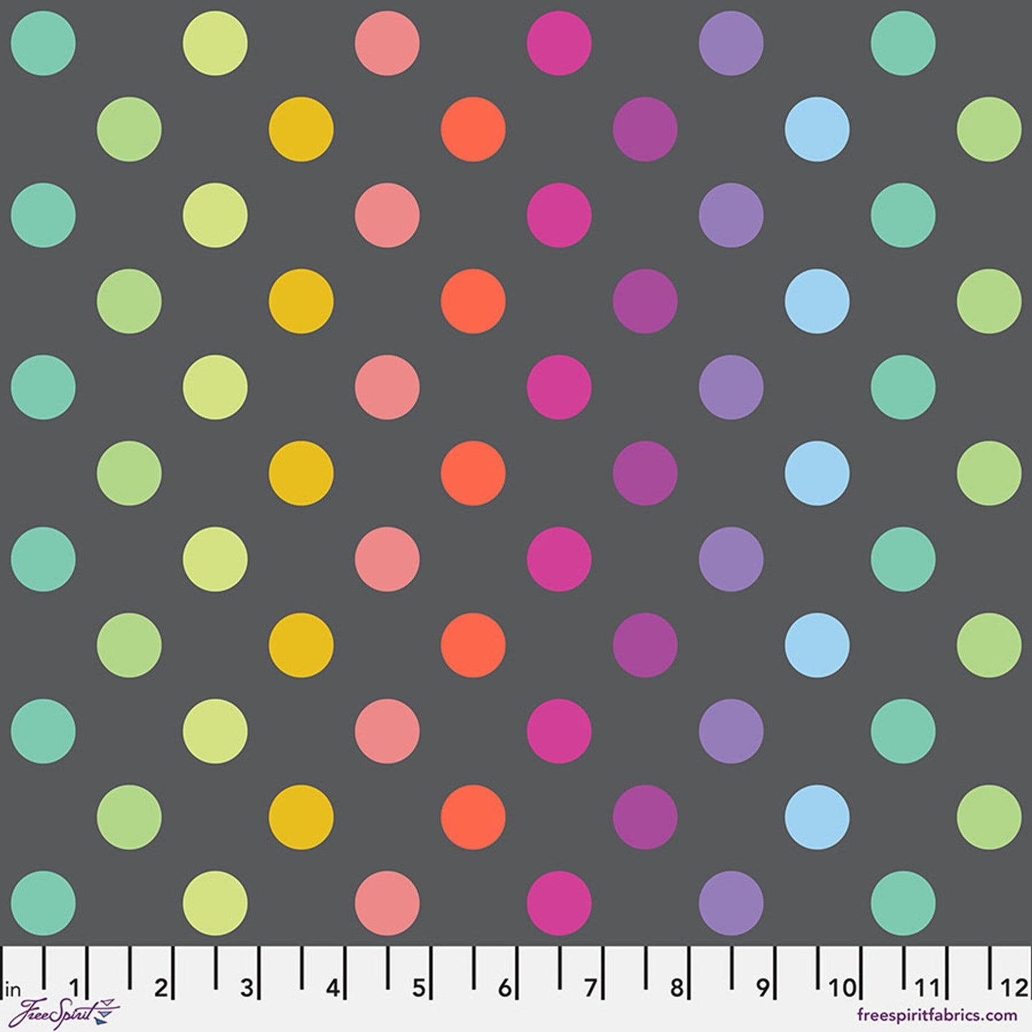 Carbon Disco Poms Cotton Fabric - 43/44" Per Yard