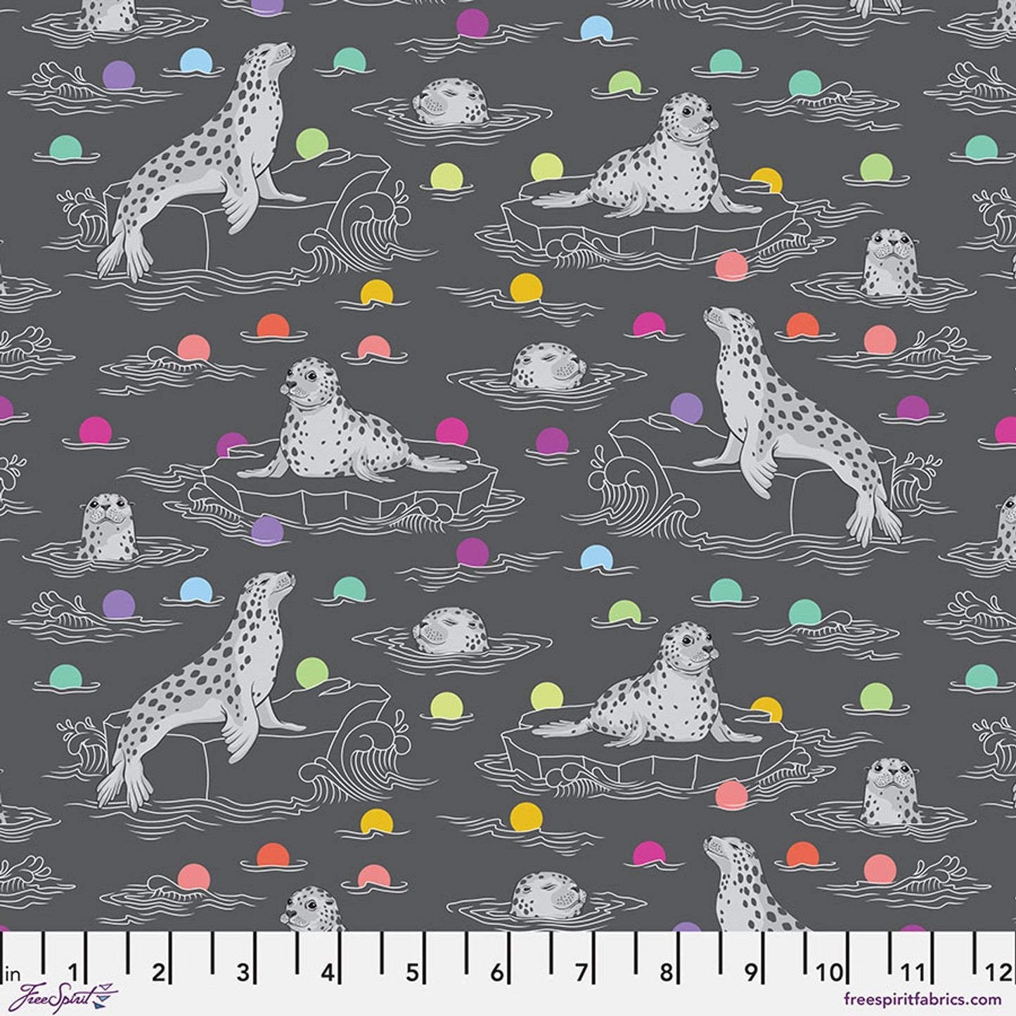 Tissu en coton Graywork Carbon Seal the Deal - 43/44" par yard