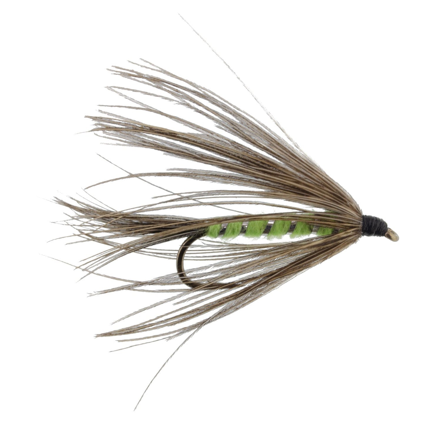 Mouche noyée Carey Special Soft Hackle Grouse et vert vif - Lot de 6 mouches, hameçon taille 10