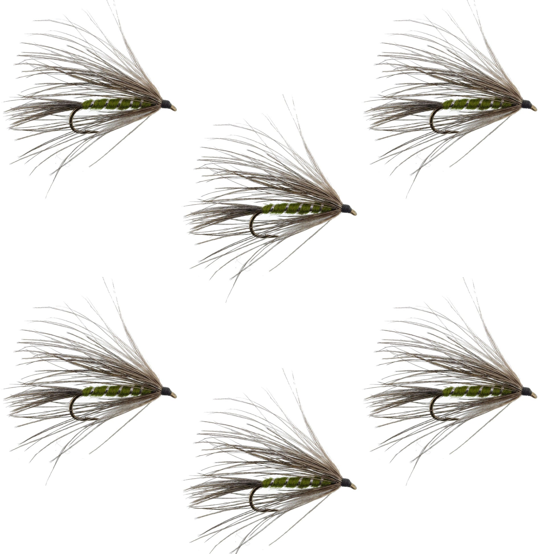 Carey Special Soft Hackle Grouse and Olive Wet Fly - 6 Flies Hook Size 10 - Korvel