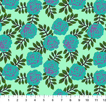 Tela de Algodón Carnation Aqua Yesterday - 44"/45" por Yarda