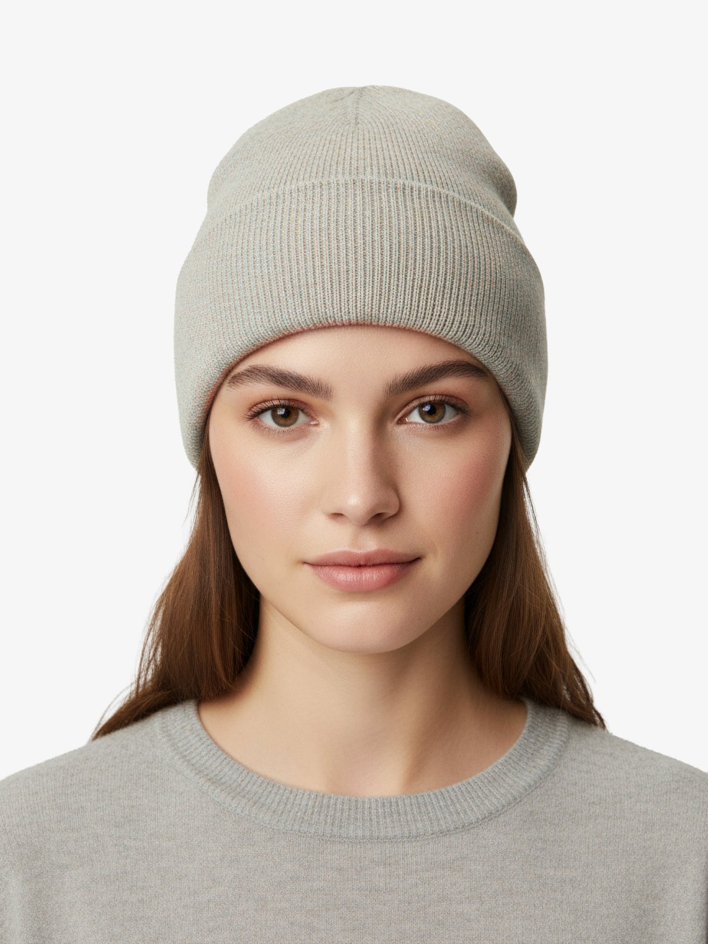 Gorro de Cashmere con Puño - Gris Pizarra