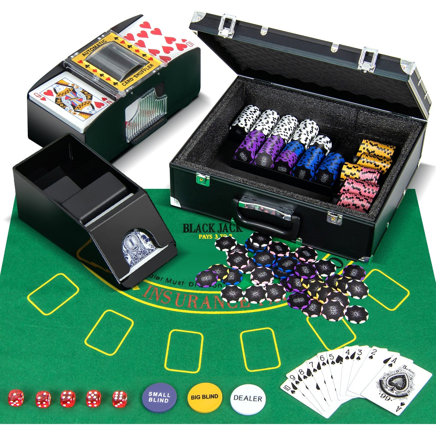 14 Gram Poker Chip Set - 300 Pieces for Casino-Quality Play