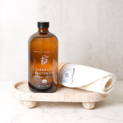 Organic Pure Castor Oil & Cloth Pack Bundle