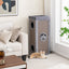 39-Inch Premium Cat Condo with Scratching Posts and Plush Cushions - Gray