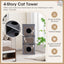 39-Inch Premium Cat Condo with Scratching Posts and Plush Cushions - Gray