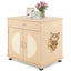 Caja de Arena para Gatos con Puertas de Rascado de Sisal - Natural