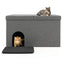 Gbruno Caja de Arena para Gatos con Alfombrilla a Prueba de Orina - Gris