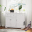 Elegant Cat Litter Box Enclosure with Storage - White