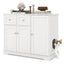Elegant Cat Litter Box Enclosure with Storage - White