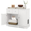 Elegant Cat Litter Box Enclosure with Storage - White