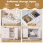 Elegant Cat Litter Box Enclosure with Storage - White