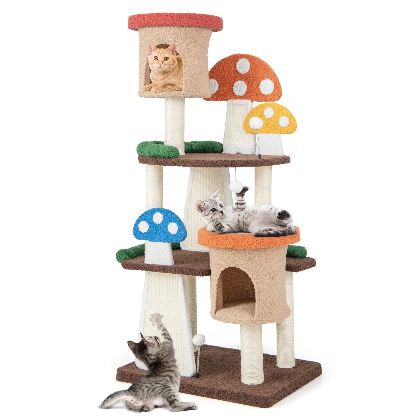 4-In-1 Cat Tree with Condos & Platforms - Multicolor