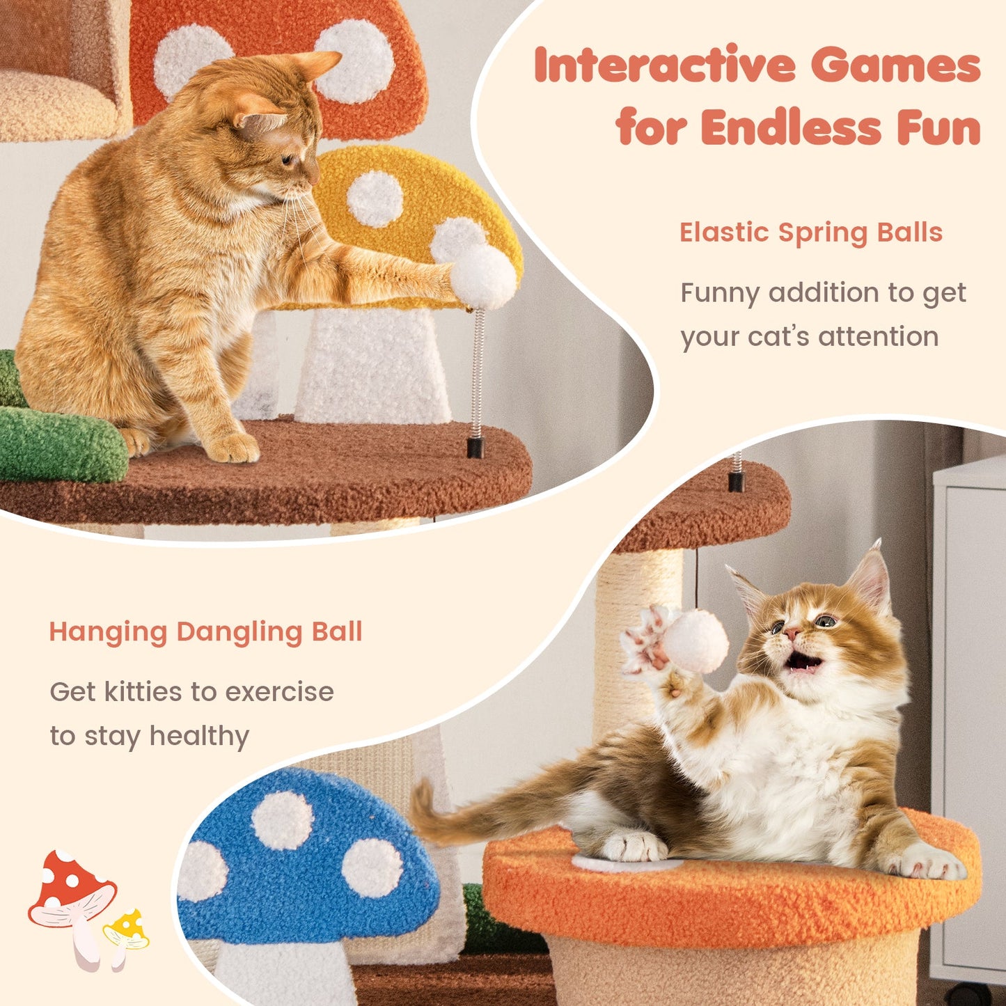 4-In-1 Cat Tree with Condos & Platforms - Multicolor