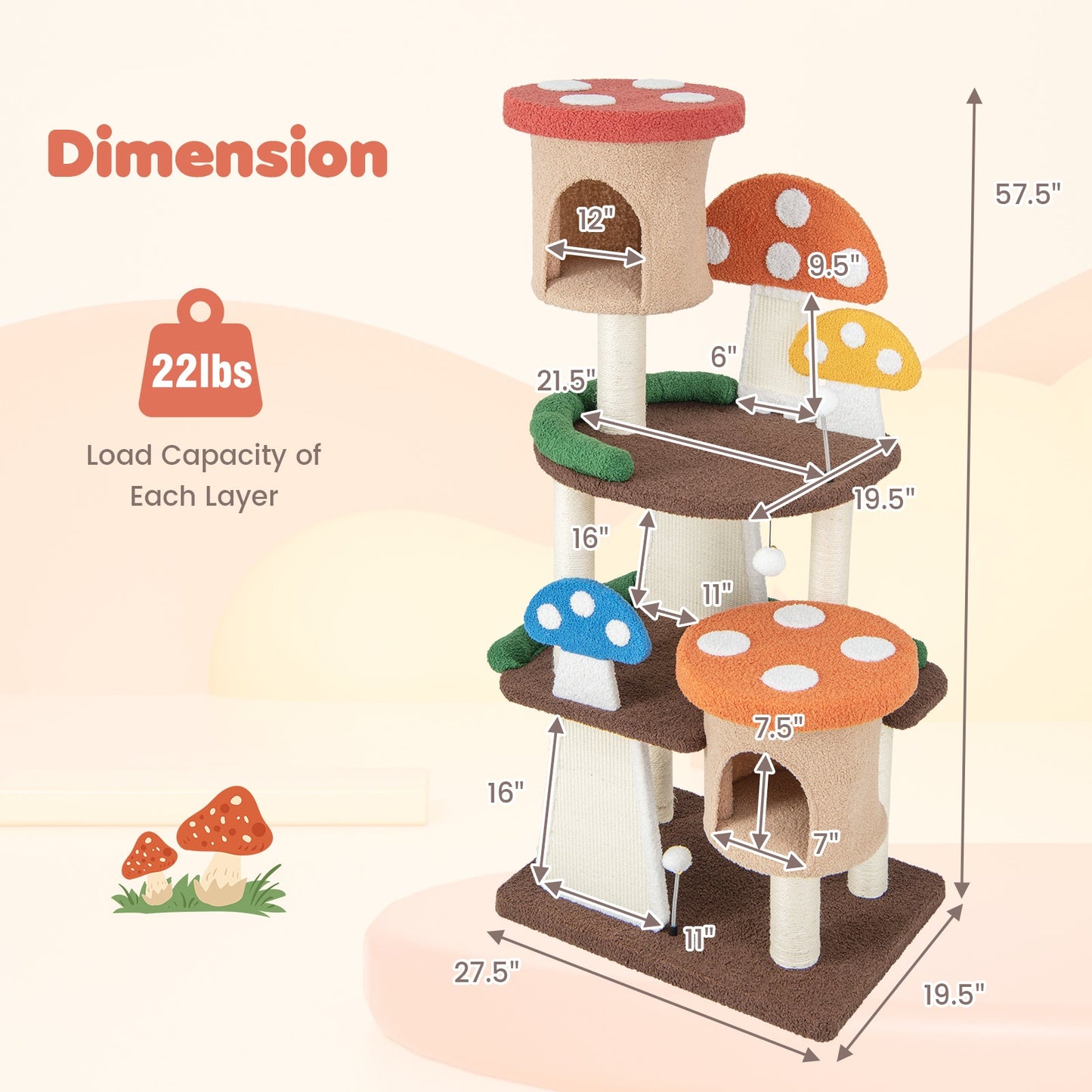 4-In-1 Cat Tree with Condos & Platforms - Multicolor