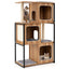 Árbol para Gatos Moderno con Estructura de Metal y Postes para Rascar